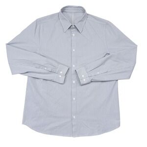 lululemon athletica Light Blue and White Striped Button-Down Shirt